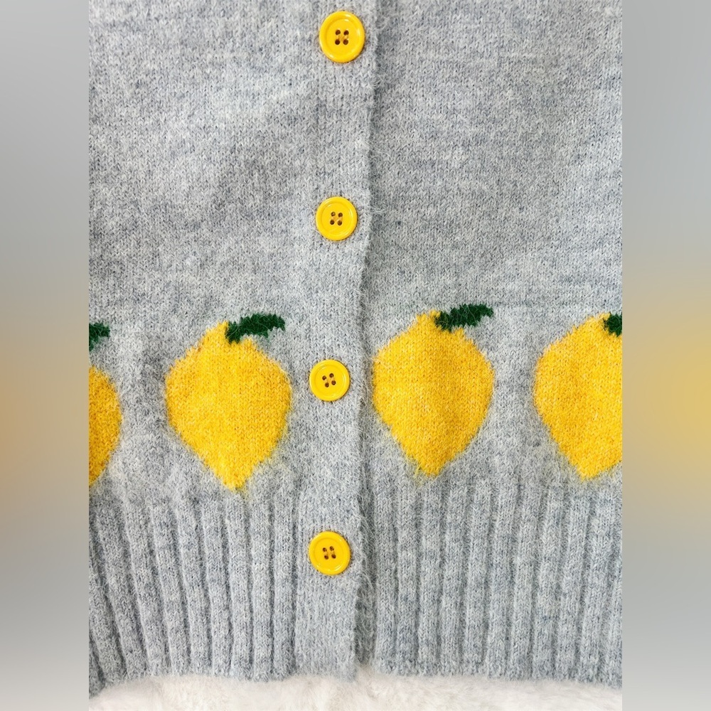 Lemon Pattern Button-Up Cardigan - Picture 8 of 16